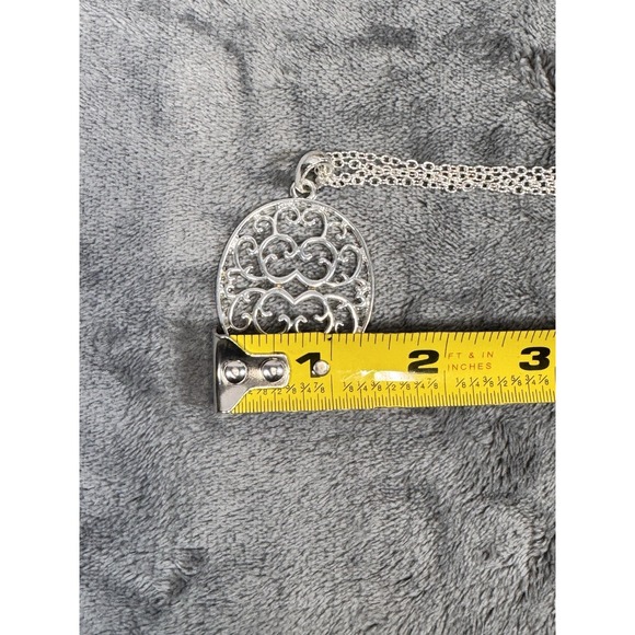 Kim Rogers 15" Necklace & Earring Set Intricate Filigree Silver Tone Jewelry - Picture 10 of 15
